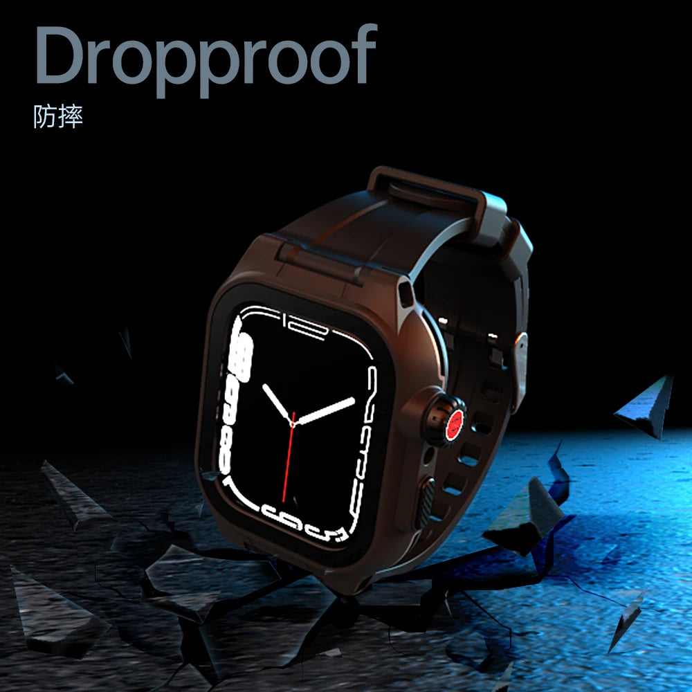 Armor Cover Diving Swim Outdoor Sport Anti-fall IP68 Waterproof Case For Apple Watch Series 9 8 7 6 5 4 3 2 SE 45 44 41 40 mm