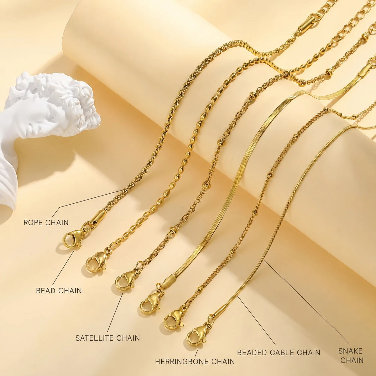 Thin Link Women Bracelet, Stainless Steel 18K Gold Plated Chain Waterproof Dainty Stackable Wrist Jewelry